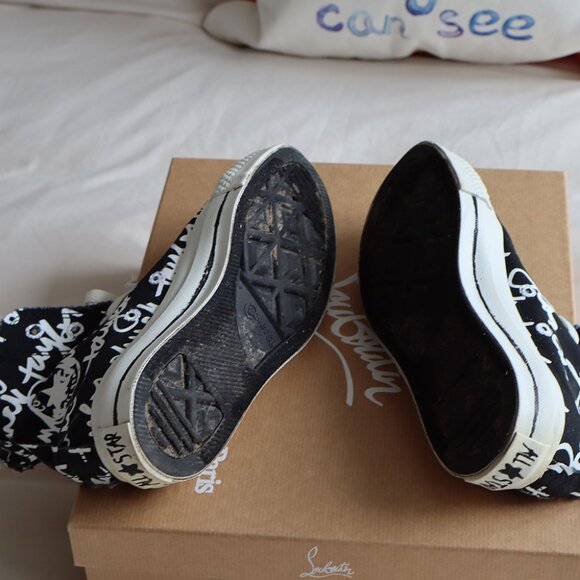 Converse Graphic Black and White High Tops - Picture 5 of 9